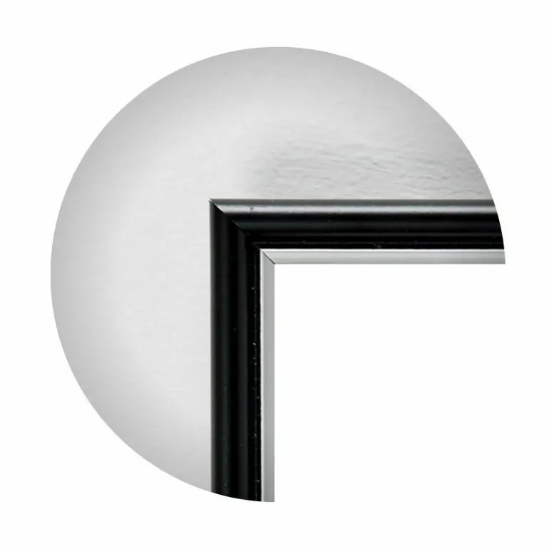 Sort ramme med sølvkant, Polywood, Type 7303