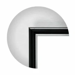 Sort ramme med sølvkant, polywood, 9 x 13 cm, Type 7303