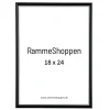Sort ramme med sølvkant, polywood, 18 x 24 cm, Type 7303