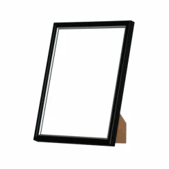 Sort ramme med sølvkant, polywood, 18 x 24 cm, Type 7303