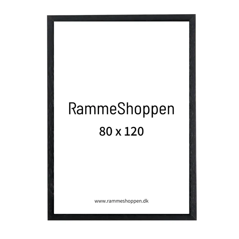 Sort træramme, 80 x 120 cm, Type 841