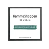 Sort træramme, refleksfri, smal, 30 x 30 cm, Type 840