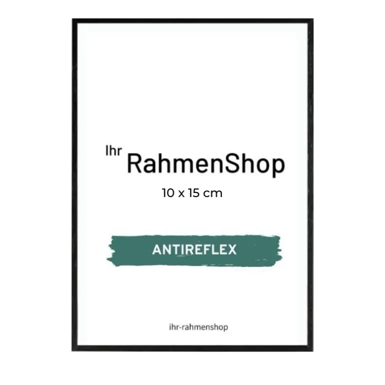 Sort træramme, refleksfri, smal, 10 x 15 cm, Type 840