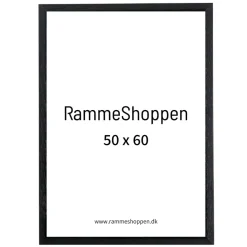 Sort træramme, smal, 50 x 60 cm, Type 840