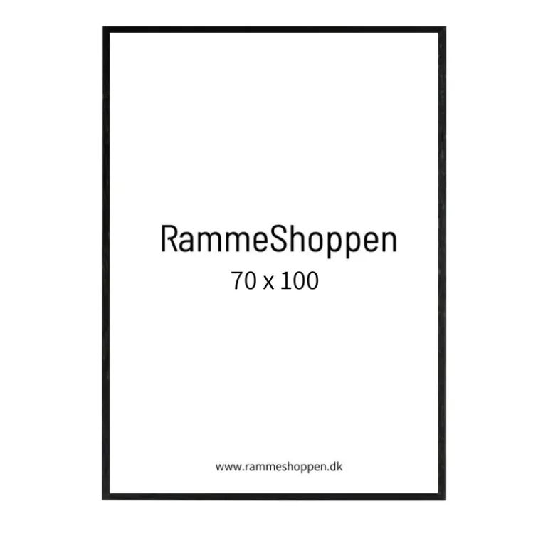 Sort træramme, smal, 70 x 100 cm, Type 840