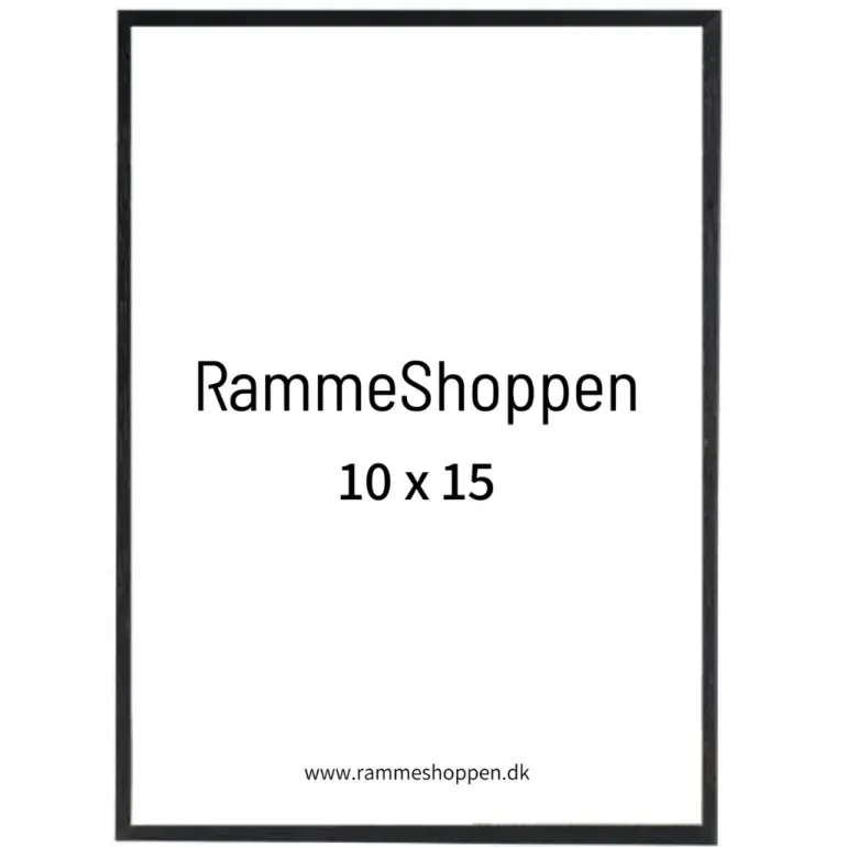 Sort træramme, smal, 10 x 15 cm, Type 840