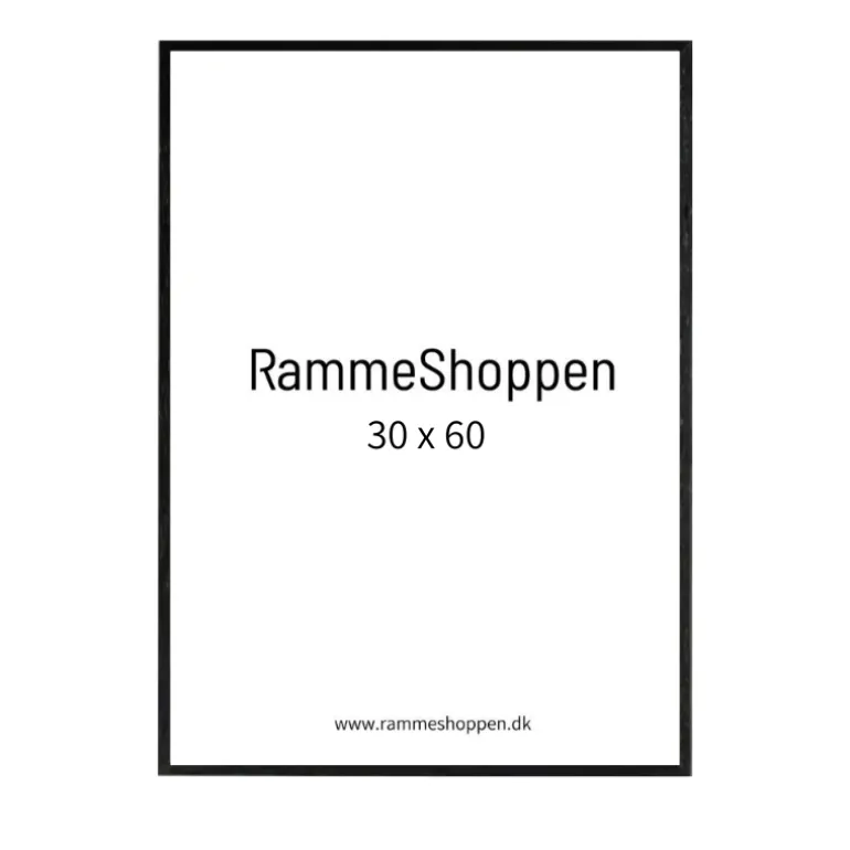 Sort træramme, smal, 30 x 60 cm, Type 840