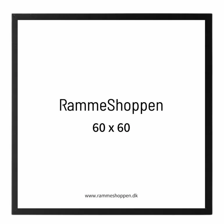Sort træramme, smal, 60 x 60 cm, Type 840