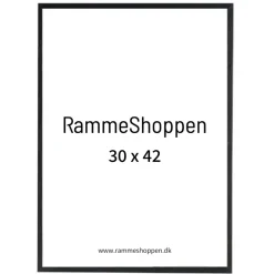 Sort træramme, smal, 30 x 42 cm, A3, Type 840