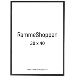 Sort træramme, smal, 30 x 40 cm, Type 840