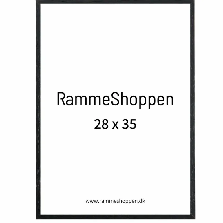 Sort træramme, smal, 28 x 35 cm, Type 840