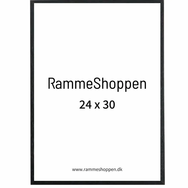 Sort træramme, smal, 28 x 35 cm, Type 840