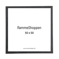 Sort træramme, smal, 50 x 50 cm, Type 840