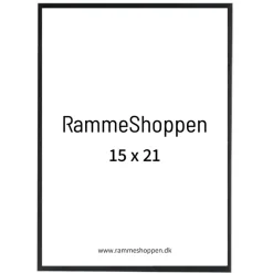 Sort træramme, smal, 15 x 21 cm, A5, Type 840
