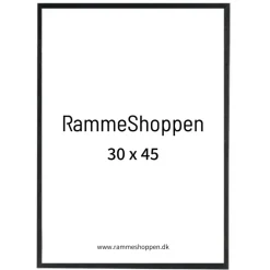 Sort træramme, smal, 30 x 45 cm, Type 840