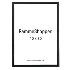 Sort træramme, smal, 40 x 60 cm, Type 840