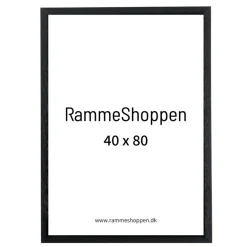Sort træramme, smal, 40 x 80 cm, Type 840