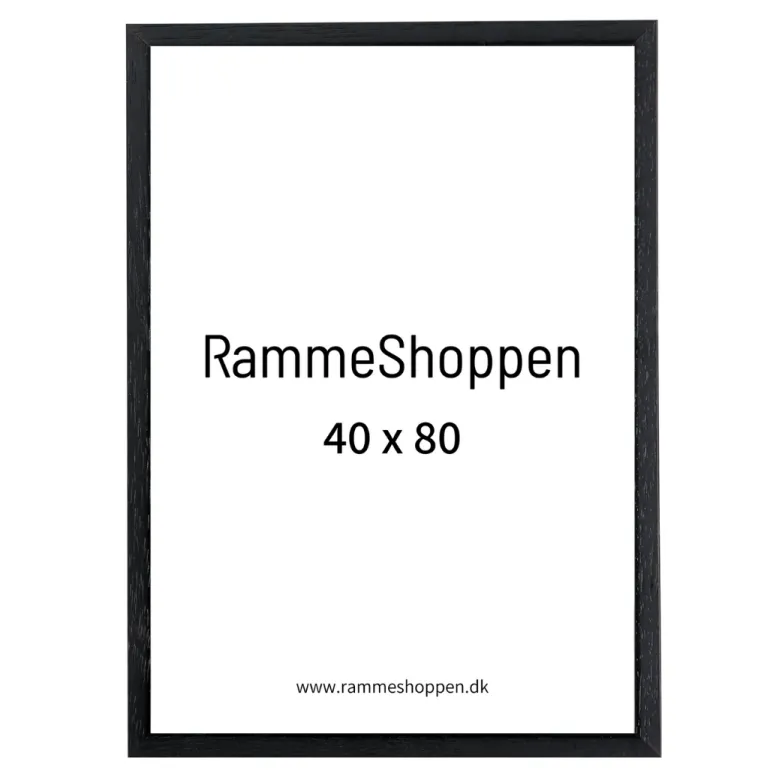 Sort træramme, smal, 40 x 80 cm, Type 840