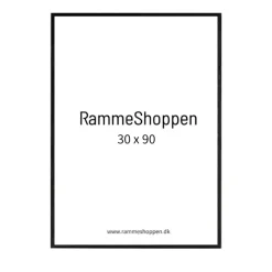 Sort træramme, smal, 30 x 90 cm, Type 840