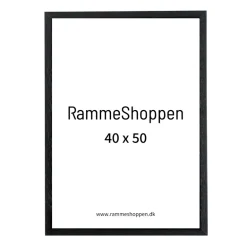 Sort træramme, smal, 40 x 50 cm, Type 840