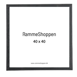 Sort træramme, smal, 40 x 40 cm, Type 840