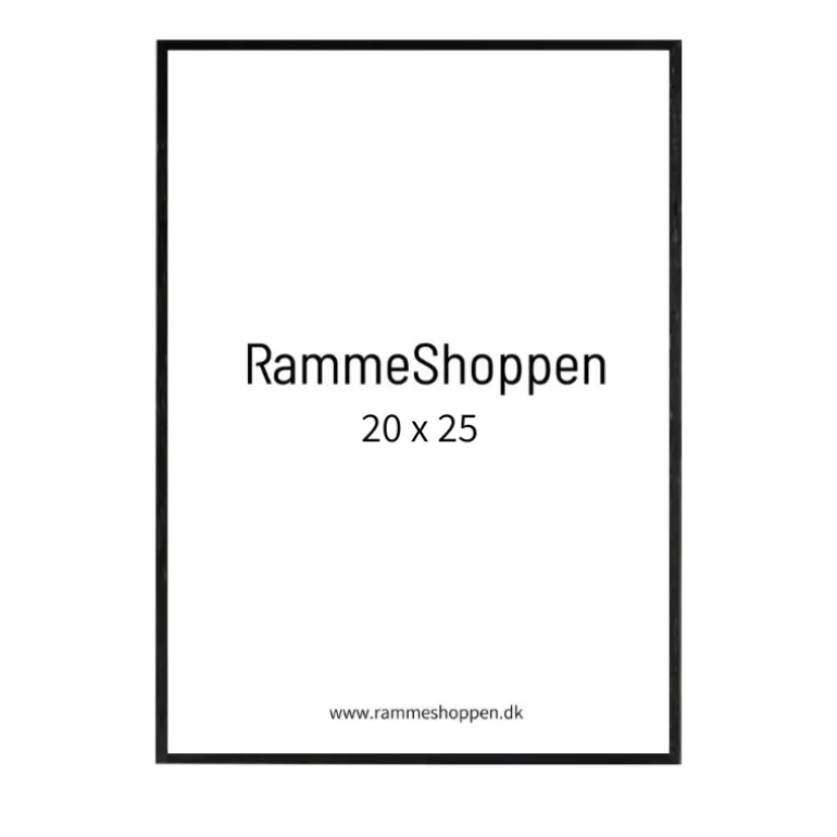 Sort træramme, smal, 20 x 25 cm, Type 840