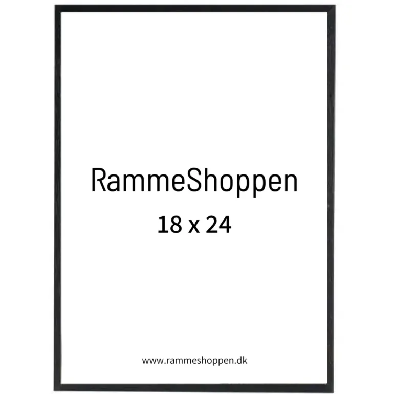 Sort træramme, smal, Type 840