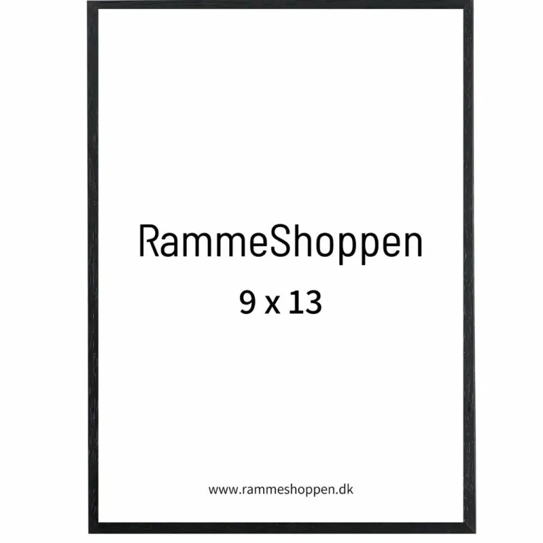 Sort træramme, smal, Type 840