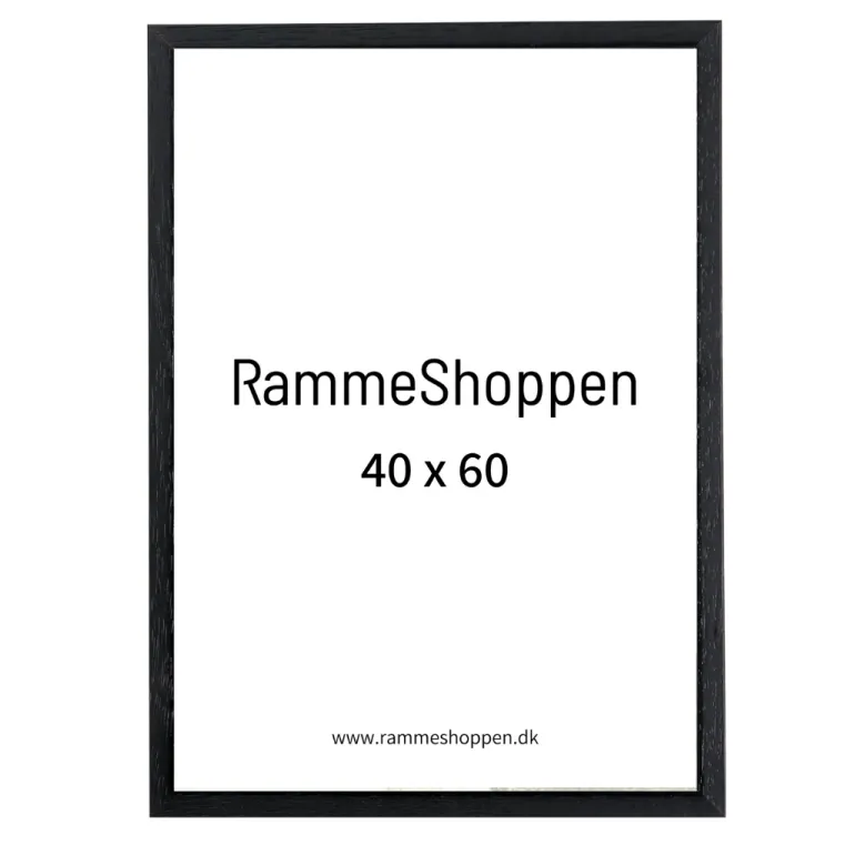 Sort træramme, smal, Type 840