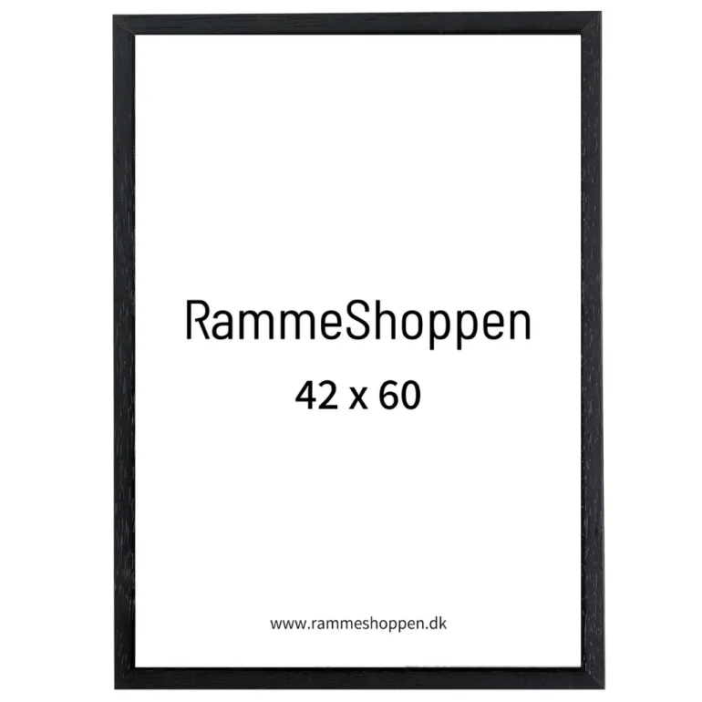 Sort træramme, smal, Type 840