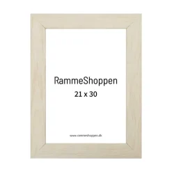 Træramme, Landhvid, 21 x 30 cm, A4, Type 6350